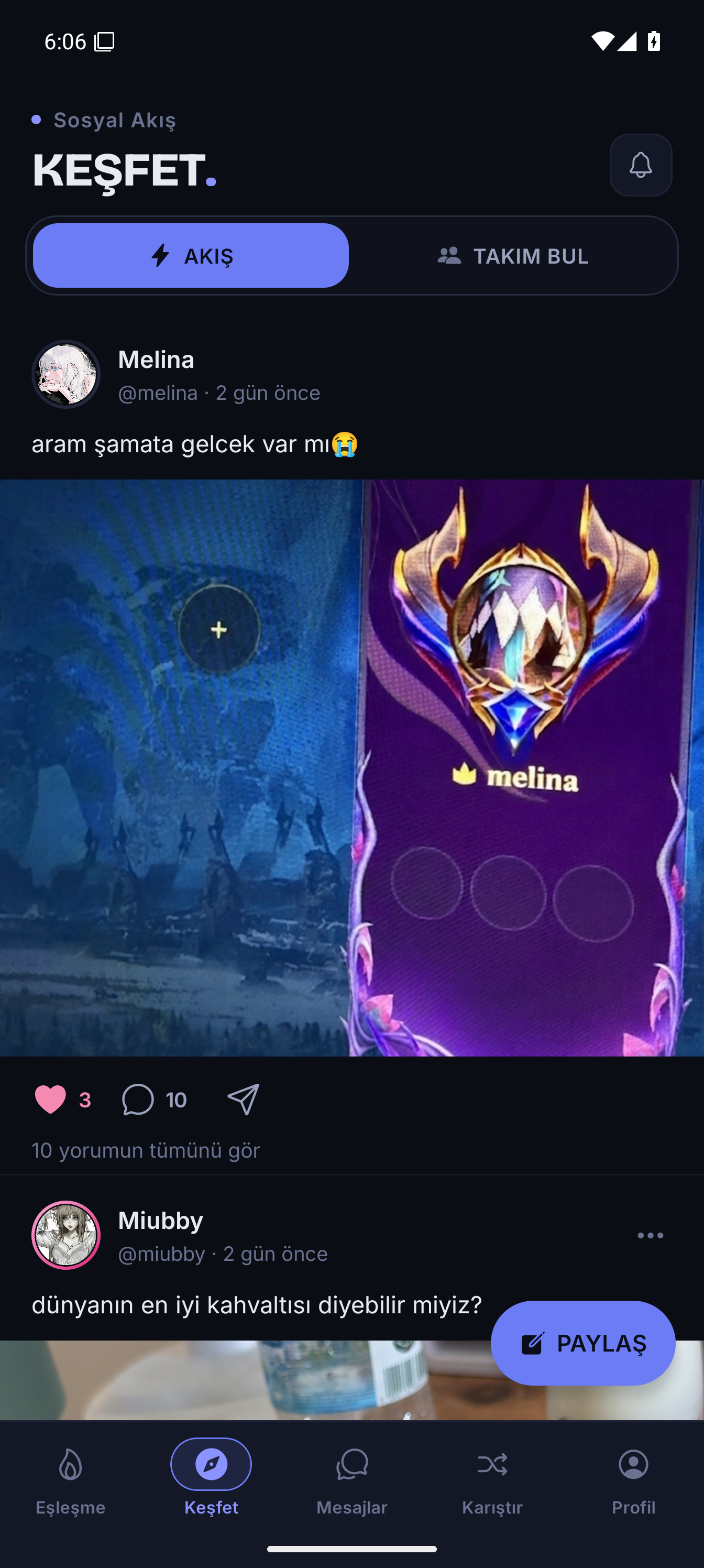 Keşfet akışı