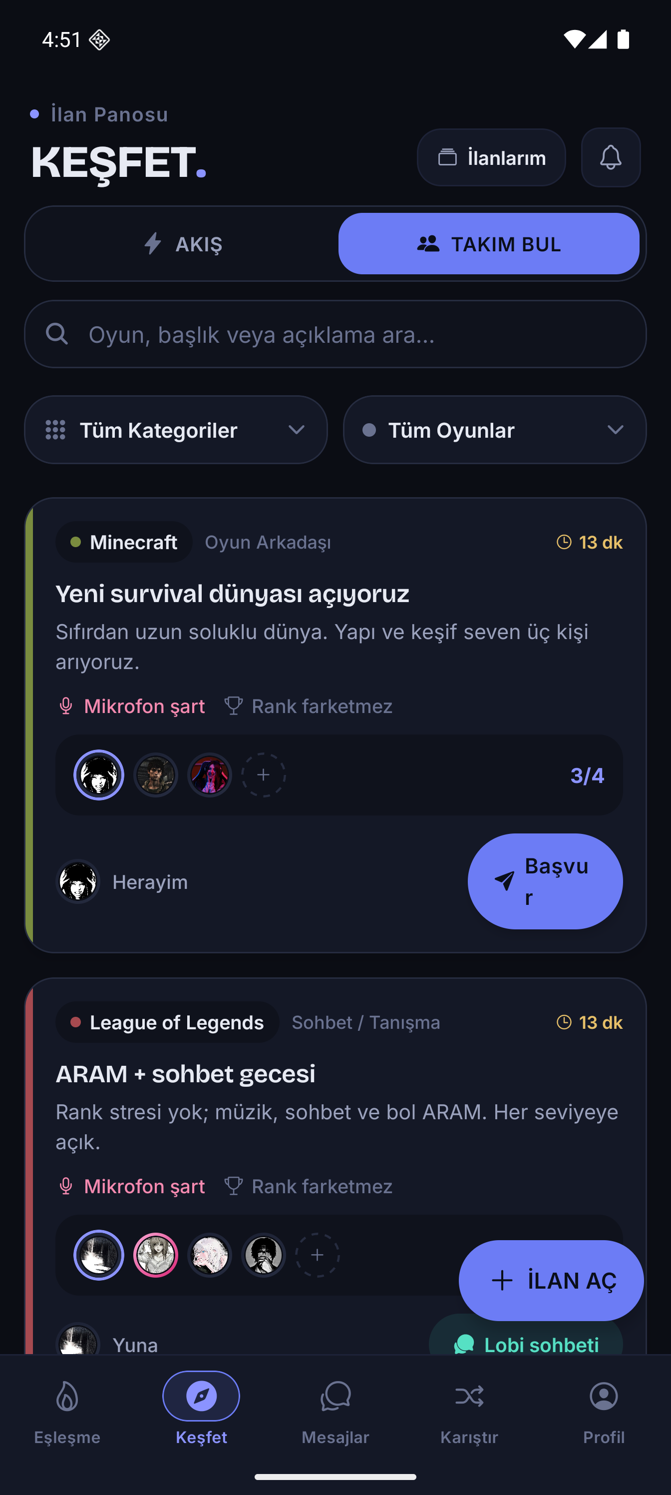 Takım Bul